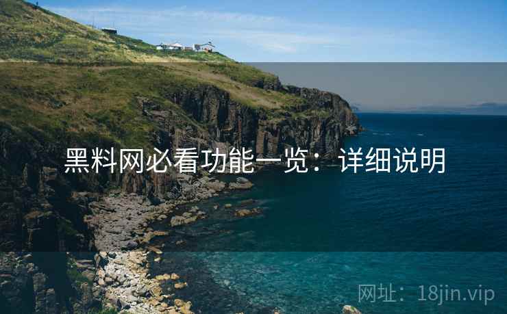 黑料网必看功能一览：详细说明