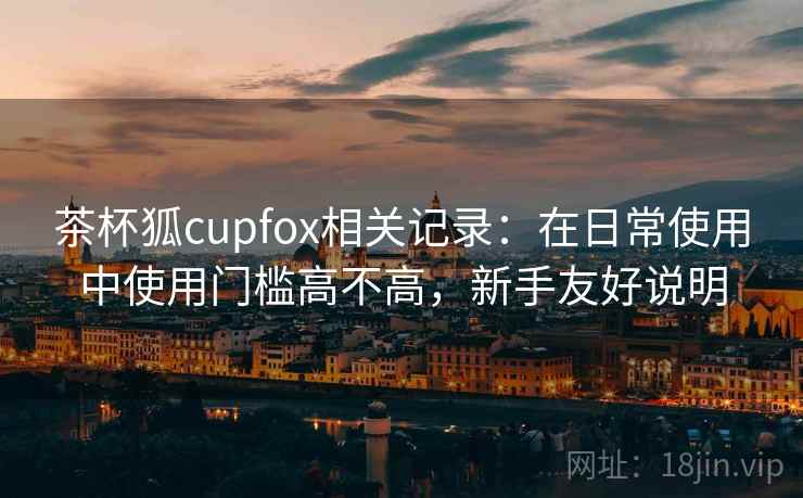 茶杯狐cupfox相关记录：在日常使用中使用门槛高不高，新手友好说明